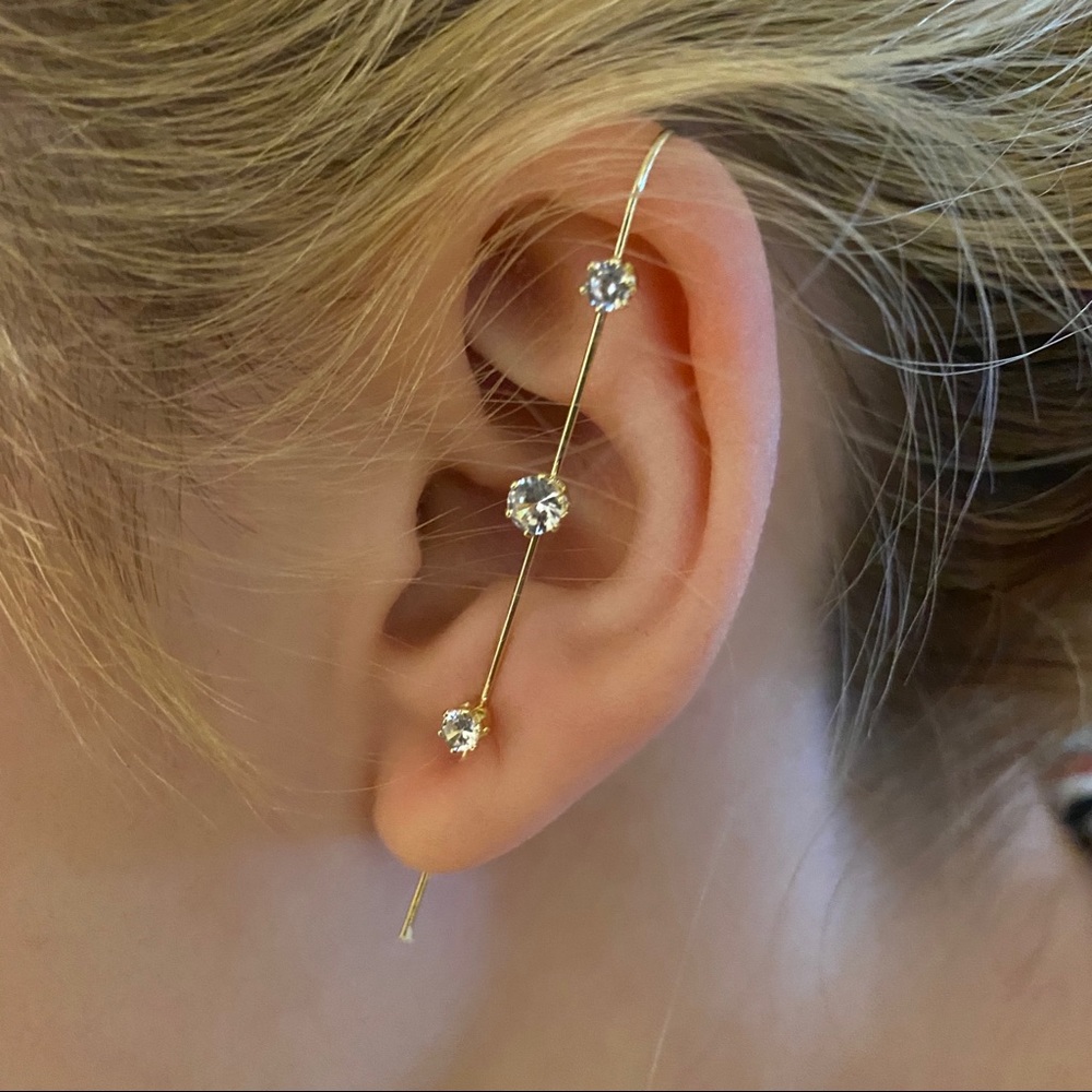 Cawler Earrings Rhinestone Wrapped Hook Earring